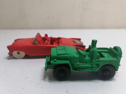 Auburn Rubber Toys Lote De 2 Vehículos Jeep Militar Vinil 