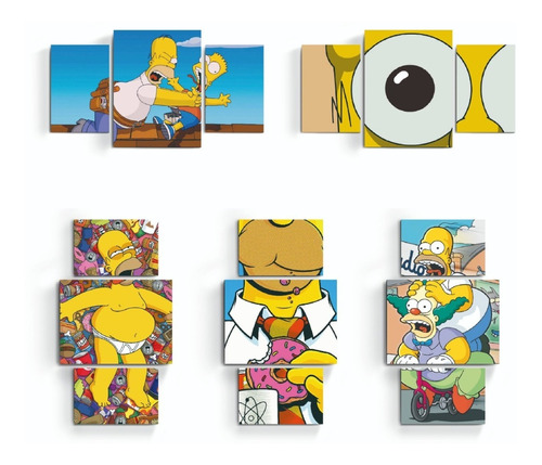 Cuadros Tripticos Infantiles Los Simpson Homero Dibujos Tv | MercadoLibre