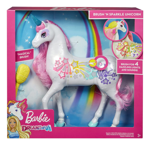 Barbie Dreamtopia Brush N Sparkle Unicorn Con Luces Y Sonido