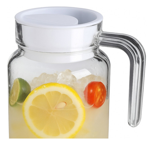 Jarra De Vidrio Transparente Con Tapa - 1.1 Litros