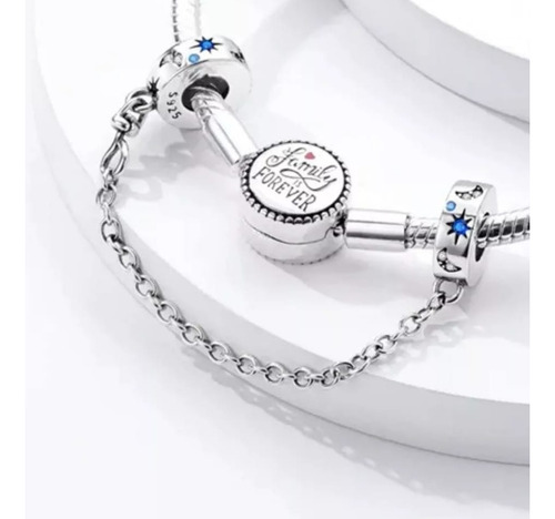 Cadena De Seguridad Para Pulsera Estrella Stars Plata S925