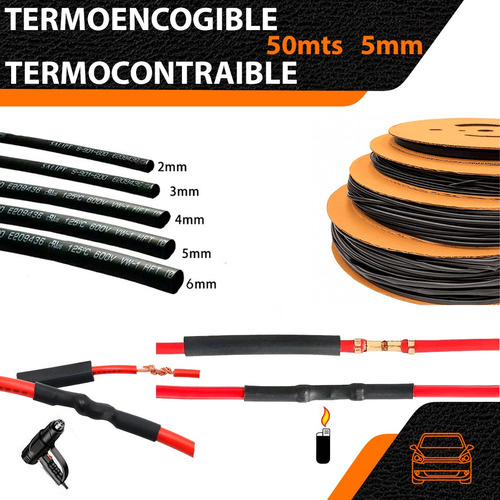 Termocontraible Termoencogible Aislante - 50 Metros 5mm