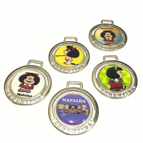 Imagen 1 de 8 de Medallas Para Hacer Llaveros De Mafalda. Pack X 5u