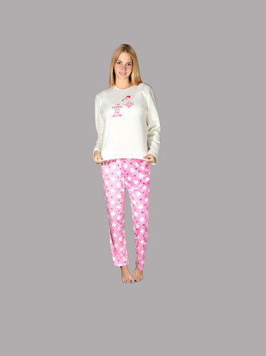 Pijama Bordado Flamingo Con Pantalón De Estrellas