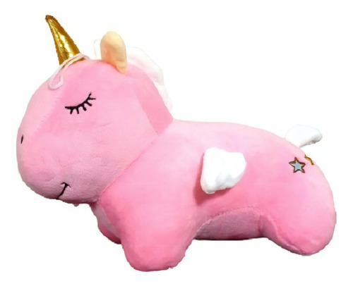 Peluche Unicornio Afelpado Suavecito Color Rosa