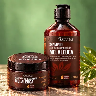 Kit Shampoo 500ml E Mascara Detox Melaleuca Anticaspa Oleosidade Dermatite