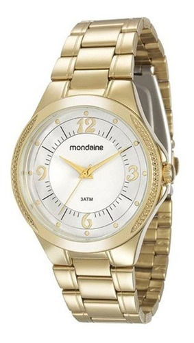 Relógio Mondaine Fem 94802lpmvde1 Dourado Lindo Elegante Cor do fundo Prata