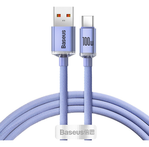  Cable Baseus Usb / Usb C 100w Carga Rapida 1.2 Metros