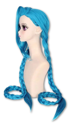 Peluca Jinx League Of Legends Cosplay Lol Trenzada