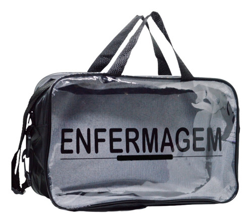 Bolsa Enfermagem Academica Estagio Personalizada Cor Preto Transparente