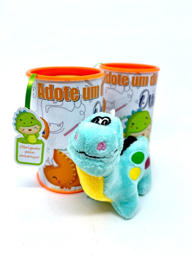 Lembrancinha Dinossauro Pelúcia Chaveiro Cofrinho 10 Kits