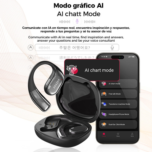 Audífonos Lenovo Erazer X11 Ai Traducción Auriculares Inalámbricos Bluetooth 5.4 Color Negro Compatibles Con Ipx5 Impermeable Ows Audífonos Con Ios Y Android