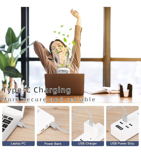 Ventilador De Mano Portátil Plegable Recargable Por Usb