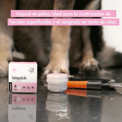 Polvo Cauterizador De Uñas Para Mascota Isiquick Hemostático