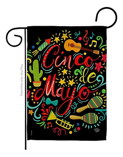 Colección De Adornos El Fiesta Cinco De Mayo Garden Flag Sum