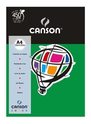 Papel Color Plus A4 Canson 180g 10 Folhas Verde Escuro