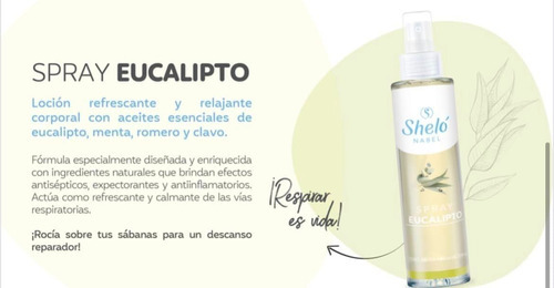 Spray De Eucalipto Loción Refrescante Y Relajante Corporal
