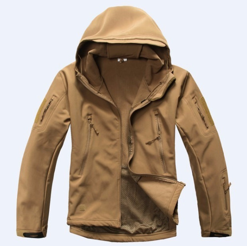 Campera Tactica Militar Softshell Beige Caza Trekking