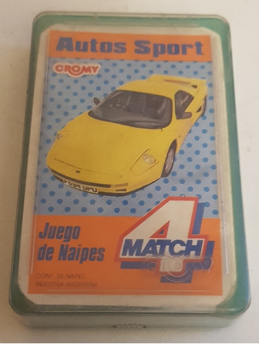 Mazo Naipes Mach 4 Autos Sport Comp C/ Roja Y Amaril. Antigu