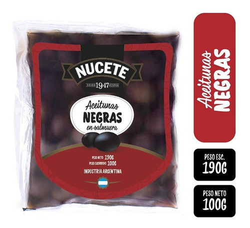 Nucete Aceitunas Negras Sachet 100 Grs