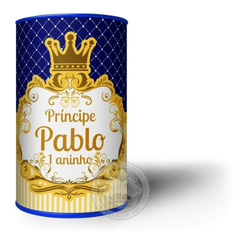 Imagem 1 de 2 de 20 Cofrinho Personalizado Coroa Realeza Azul