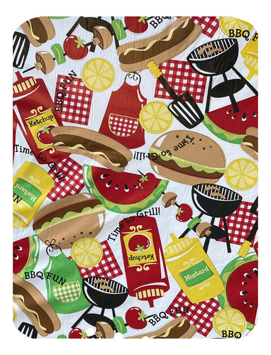 Mantel De Vinilo Retro Para Barbacoa, 132 X 132 Cm