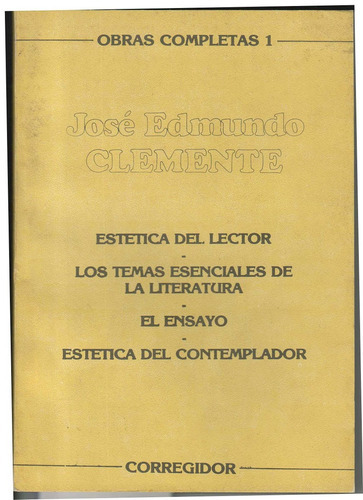 Estetica Del Lector. Los Temas Esenciales De La Literatura., De Clemente, Jose E.. Editorial Corregidor, Tapa Tapa Blanda En Español
