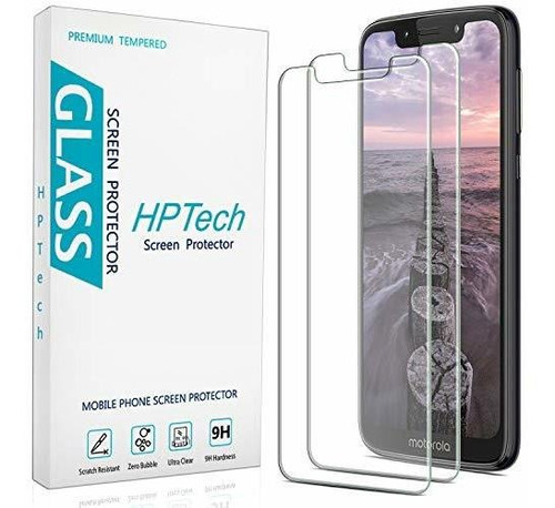 Paquete De 2 De Vidrio Templado Hptech Para Motorola Moto G7