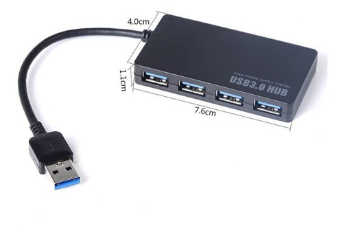 Imagen 4 de 5 de Hub Usb 4 Puertos 3.0 Mas Veloz 5gbps Multiplicador Usb Pc