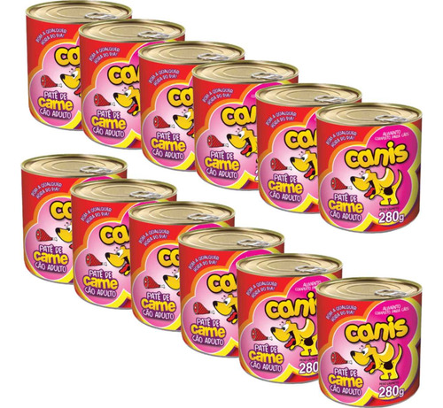 Ração Sache Para Cachorro Canis Adulto Carne 280gr Kit 12un