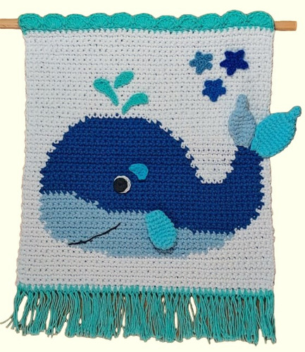 Tapiz Ballena Amigurumi Crochet Infantil