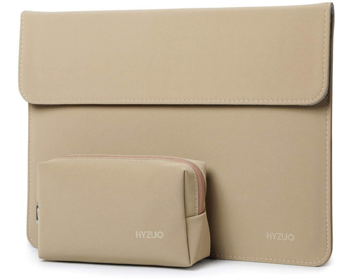 Funda Sobre Beige Cuero Para Tablets / Laptops Hasta 14  