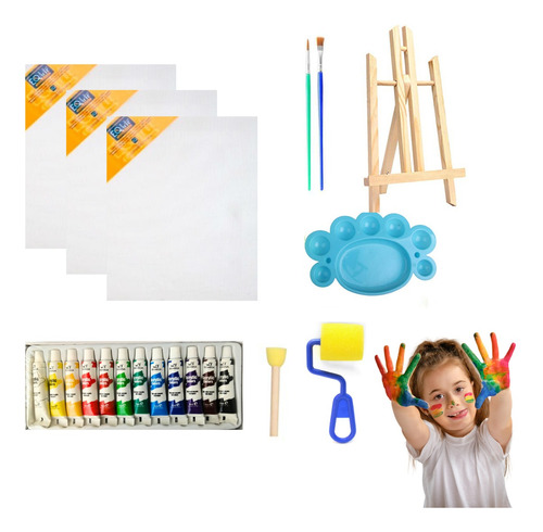 Set De Pintura Arte Para Niños Kit Para Pintar