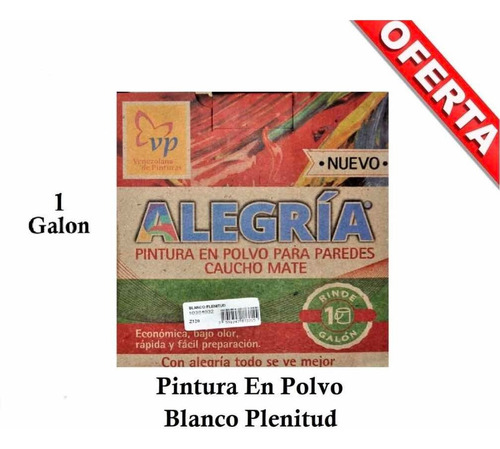 Pintura Blanca En Polvo Alegria Color Blanco Plenitud