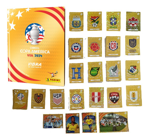 Álbum Pasta Dura Gold+50 Láminas Copa América 2024 Panini 