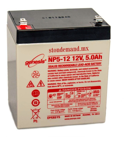 Imagen 1 de 1 de Bateria Revargable Genesis Np5-12 12v 5ah 1xnp512
