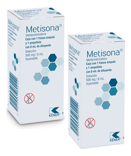 Kener Metisona Metilprednisolona Sol.iny. 500 Mg/8ml 2 Cajas