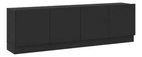 Mueble Para Tv 70  Mind En Mdp 4 Puertas Negro