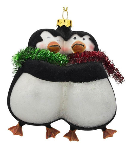 Bestpysanky Pareja De Pingüinos Enamorados Adorno Navideño