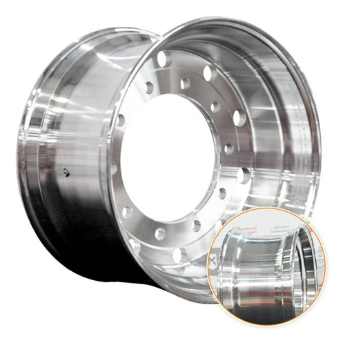 Roda Aluminio Nexpro Polida Internamente Aro 22,5