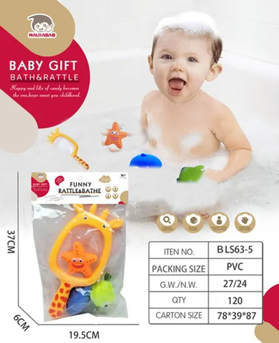 Set De Pesca Con Red Hora Del Baño O Agua Par Bebe Byp