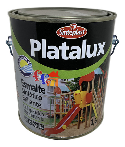 Pintura Platalux Esmalte Sintético Blanco Brillante 3.6lt Ff