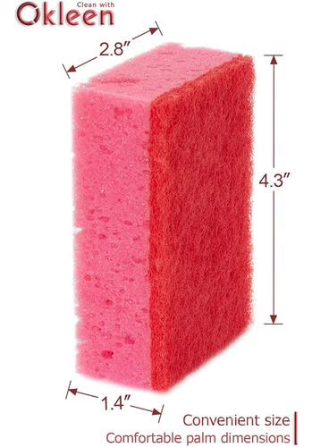 Esponjas Exfoliantes Multiusos Okleen Pink. Fabricado En Eur