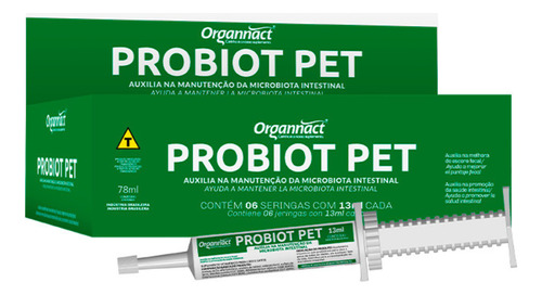 Probiot Pet Probiótico Para Cães E Gatos 13ml Organnact