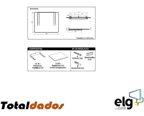 Imagem 4 de 4 de Suporte De Parede Para Dvd Decodificador Sky Net De Parede