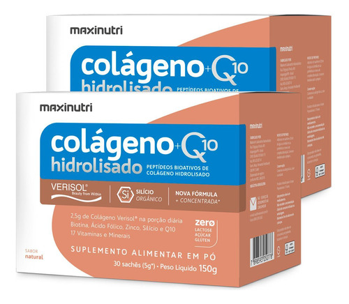 Colágeno Hidro Verisol + Q10 30x5 Natural Maxinutri