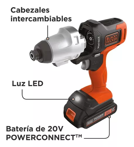 Taladro Inalámbrico 20V MAX* MATRIX™ con 6 Cabezales