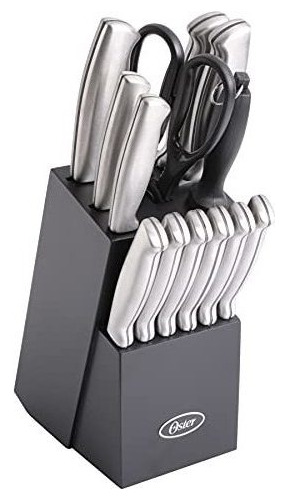 Oster Baldwyn 14-piece Cutlery Block Set, Brushed Satin