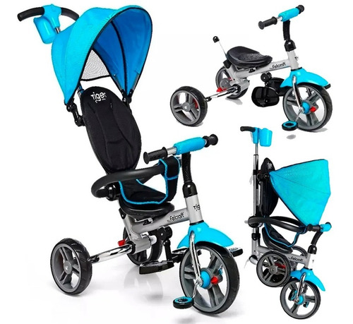 Triciclo Bebe  Plegable  Asiento Reclina Tiger Deluxe Promo