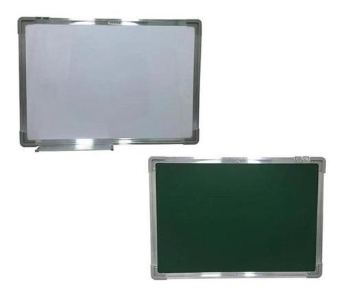 Imagem 1 de 1 de Lousa Magnética Infantil Frente Verso Branco E Verde 2 Em 1